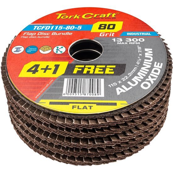 Flap Sanding Disc 115mm 80GRIT 4+1FREE
