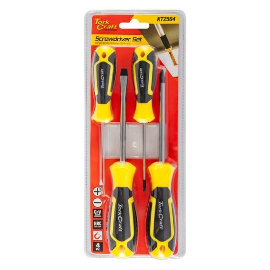 Screwdriver 4 pc Set Black Handle